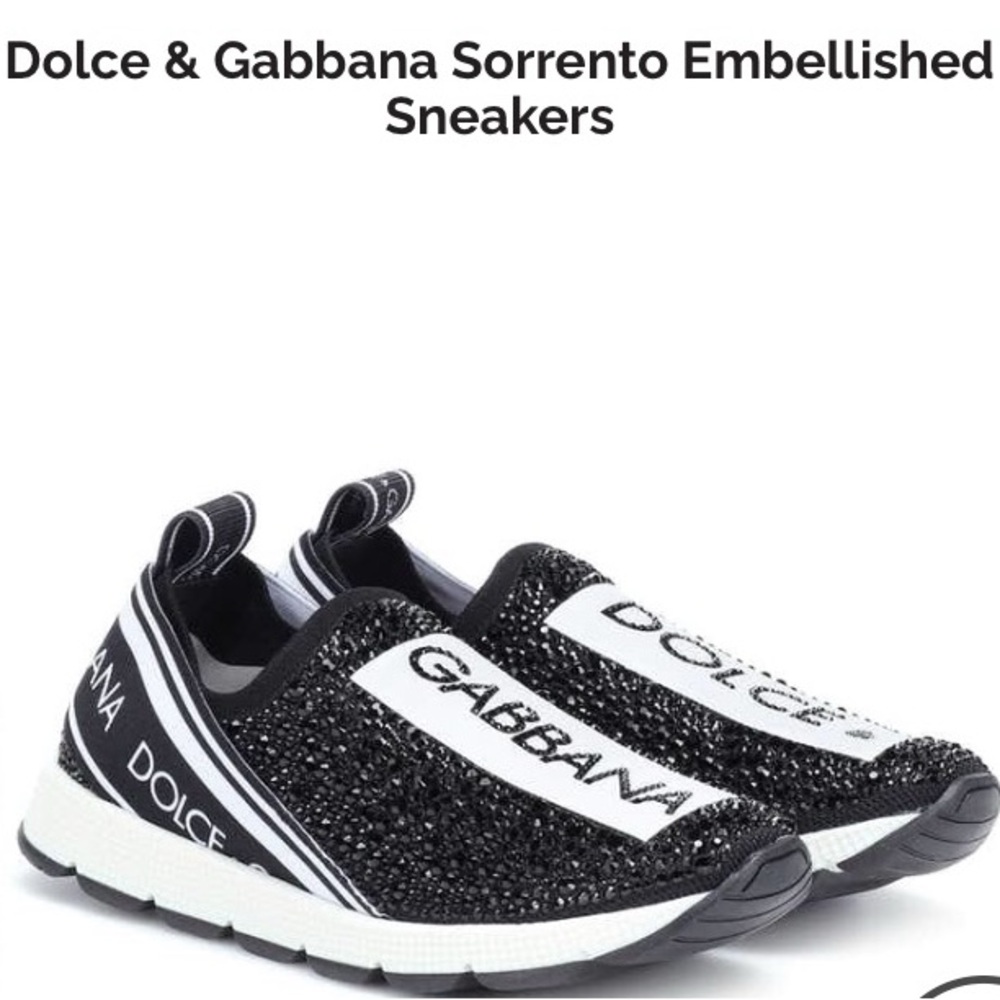 Authentic little girls Dolce&Gabbana embellish black and white Sneakers.